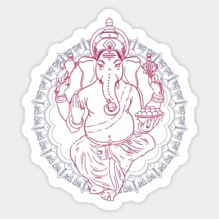 Ganesha - ganesha hindu buddhism elephant with mandala Sticker